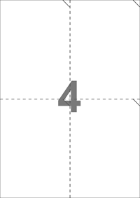 4 fraktetiketter/A4-ark, 105 x 147,64 mm, ScanMatt, matt vit, avtagbart lim, 100 ark